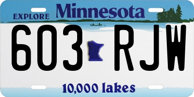 MN license plate 603RJW