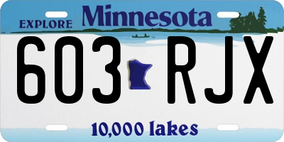 MN license plate 603RJX