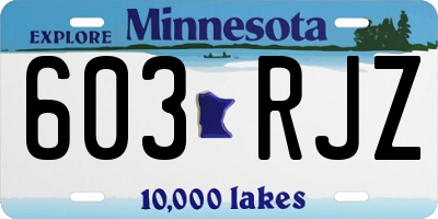 MN license plate 603RJZ