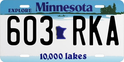 MN license plate 603RKA