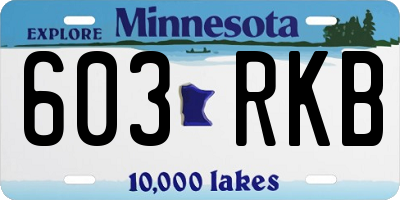 MN license plate 603RKB