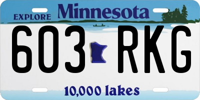 MN license plate 603RKG