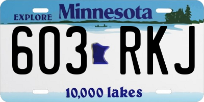 MN license plate 603RKJ