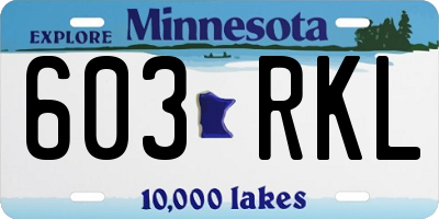 MN license plate 603RKL