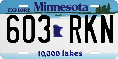 MN license plate 603RKN