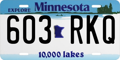 MN license plate 603RKQ