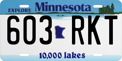 MN license plate 603RKT