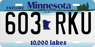 MN license plate 603RKU