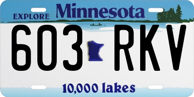 MN license plate 603RKV