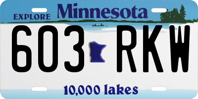 MN license plate 603RKW