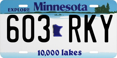 MN license plate 603RKY