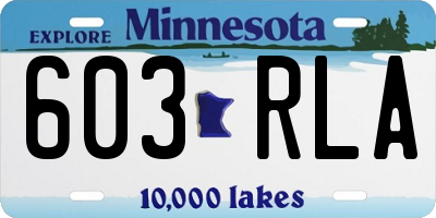 MN license plate 603RLA