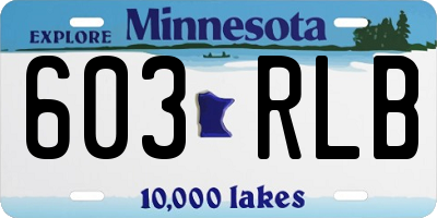 MN license plate 603RLB