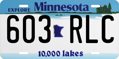 MN license plate 603RLC