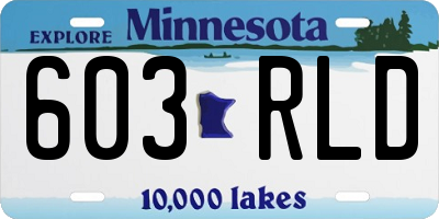 MN license plate 603RLD
