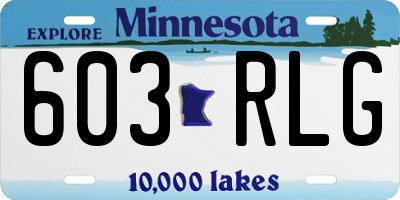 MN license plate 603RLG
