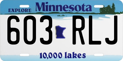 MN license plate 603RLJ