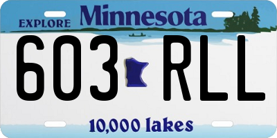 MN license plate 603RLL