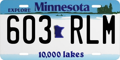 MN license plate 603RLM