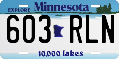 MN license plate 603RLN