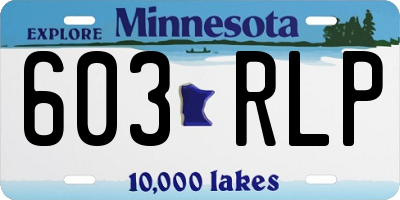 MN license plate 603RLP