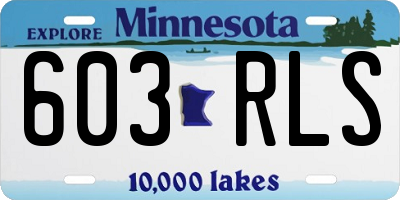 MN license plate 603RLS
