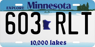 MN license plate 603RLT