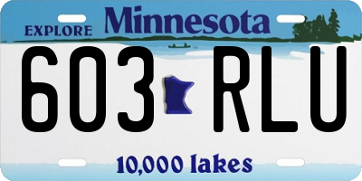 MN license plate 603RLU