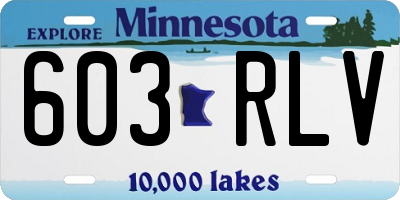 MN license plate 603RLV