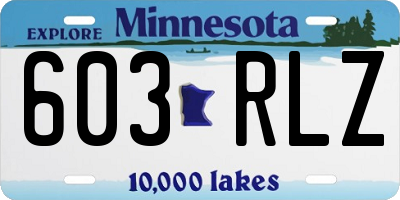 MN license plate 603RLZ