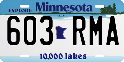 MN license plate 603RMA