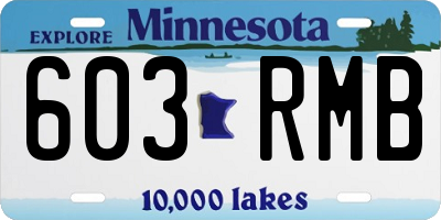 MN license plate 603RMB