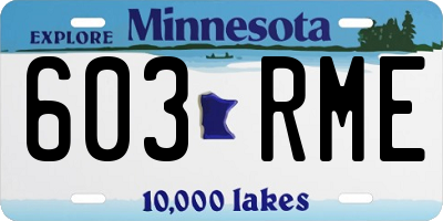 MN license plate 603RME