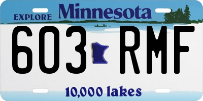 MN license plate 603RMF