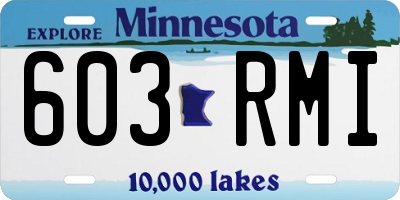 MN license plate 603RMI