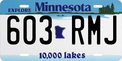 MN license plate 603RMJ