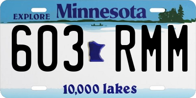 MN license plate 603RMM