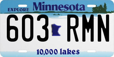 MN license plate 603RMN