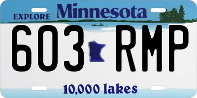 MN license plate 603RMP