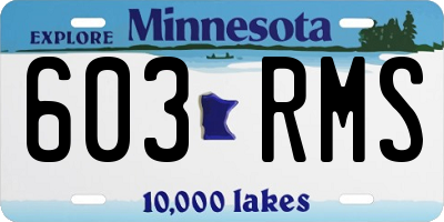 MN license plate 603RMS