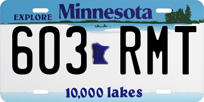 MN license plate 603RMT