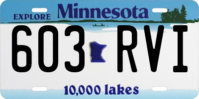 MN license plate 603RVI