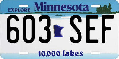 MN license plate 603SEF