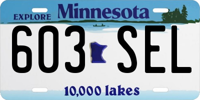 MN license plate 603SEL