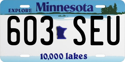 MN license plate 603SEU