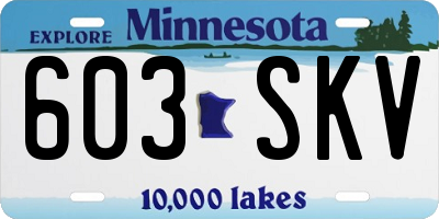 MN license plate 603SKV