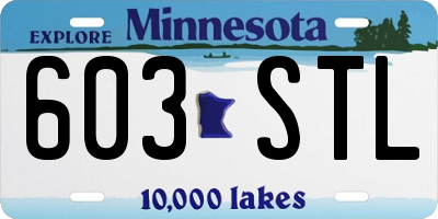 MN license plate 603STL