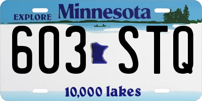 MN license plate 603STQ