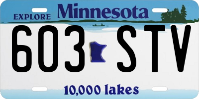 MN license plate 603STV