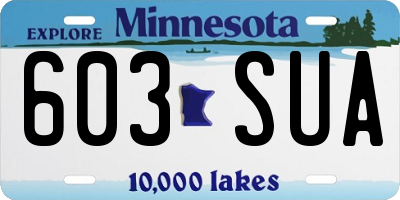 MN license plate 603SUA